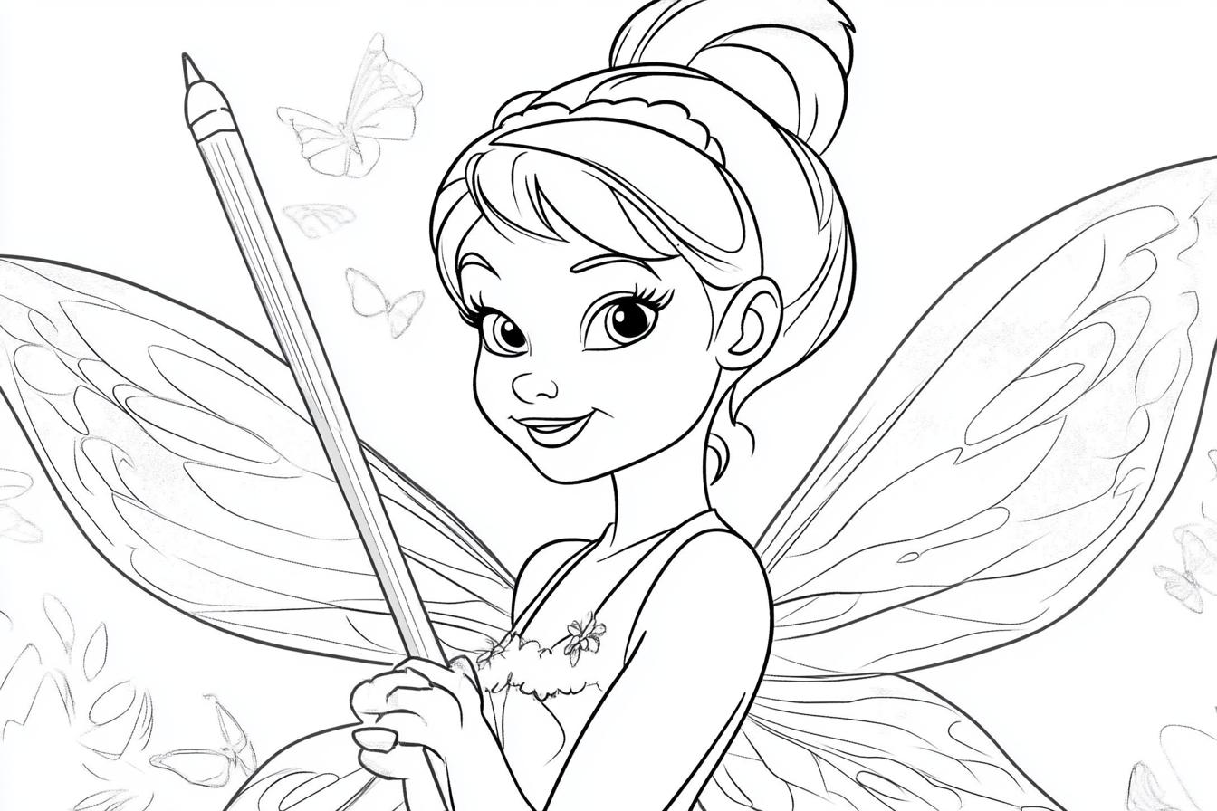 Free Printable PDF Tinker Bell Coloring Pages