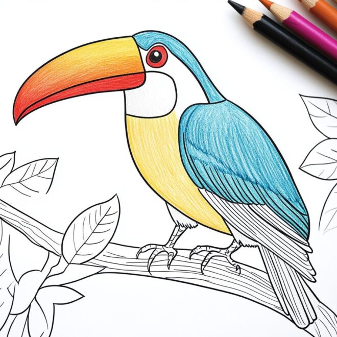 Toucan Coloring Pages : Fun & Free Printable Toucan Illustrations for Kids