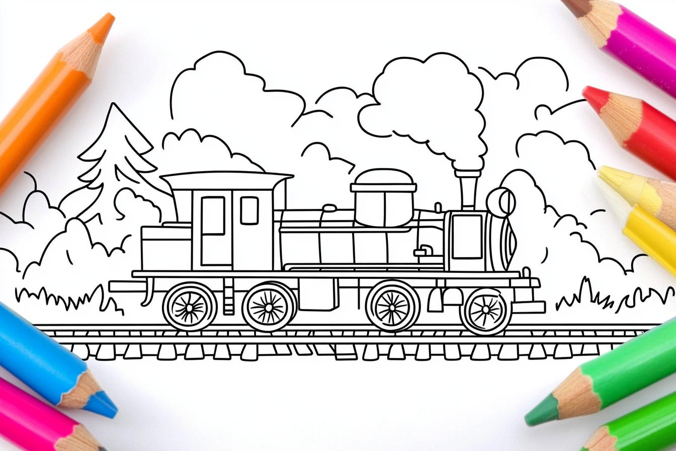 Free Printable PDF Train Coloring Pages