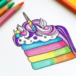 Unicorn Cake Coloring Pages : Color Your Way to Magical Fun