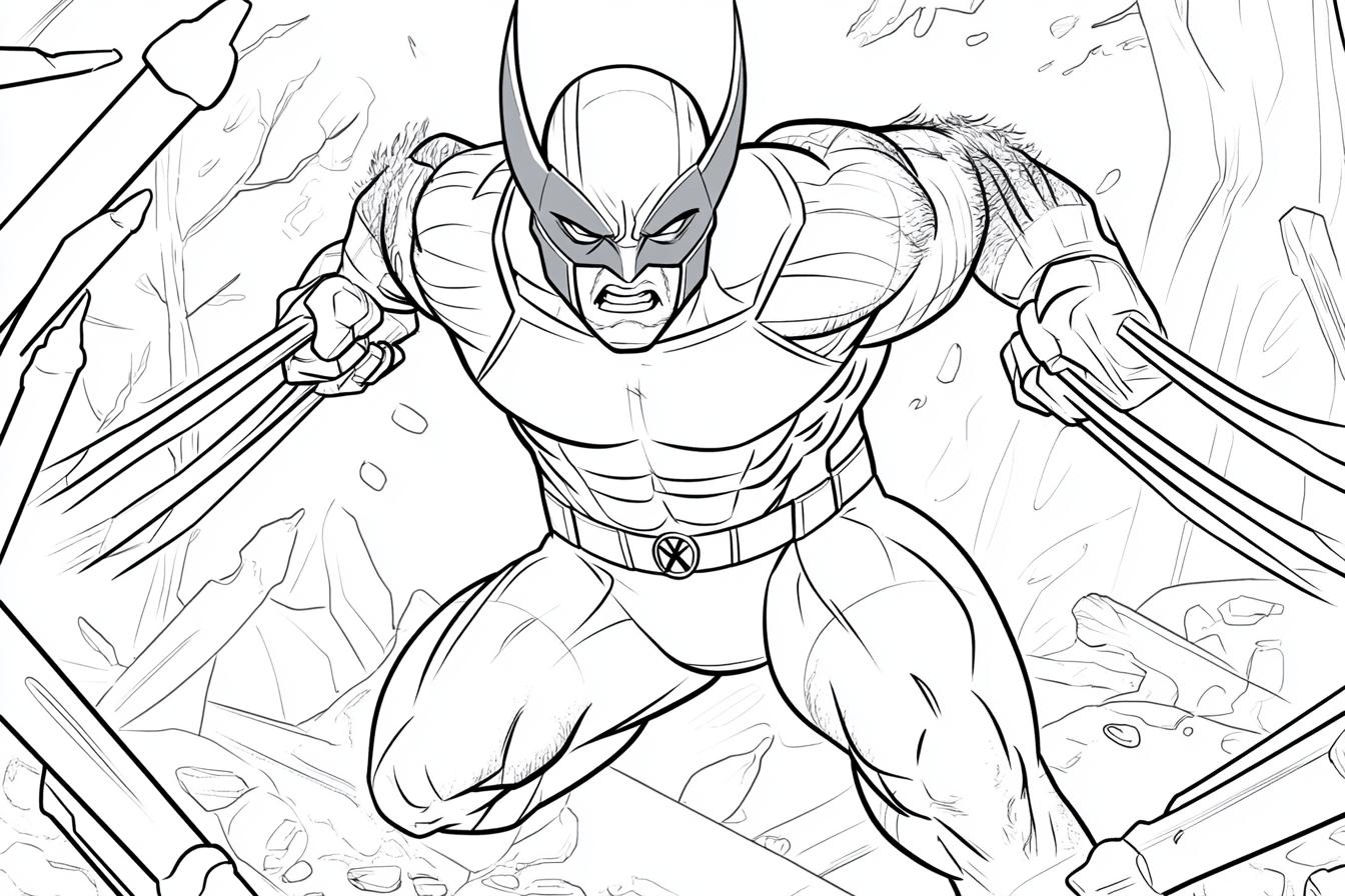 Free Printable PDF Wolverine Coloring Pages