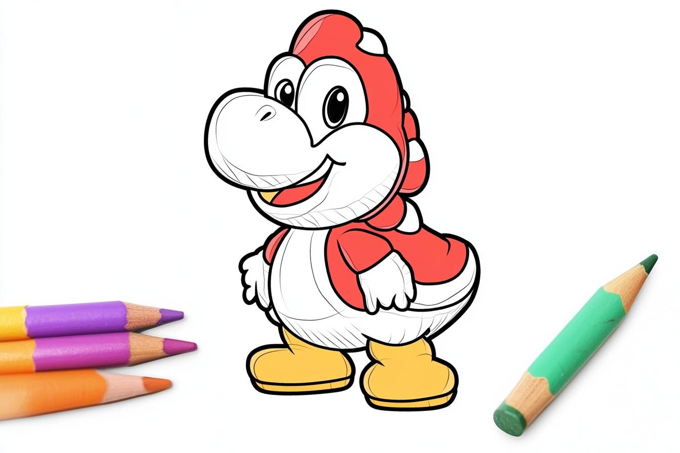 Free Printable PDF Yoshi Coloring Pages