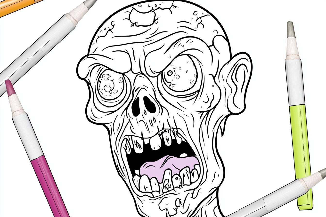 Free Printable PDF Zombie Coloring Pages